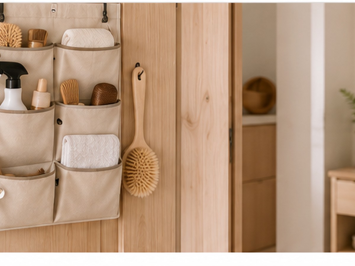 Guide rangement derrière une porte